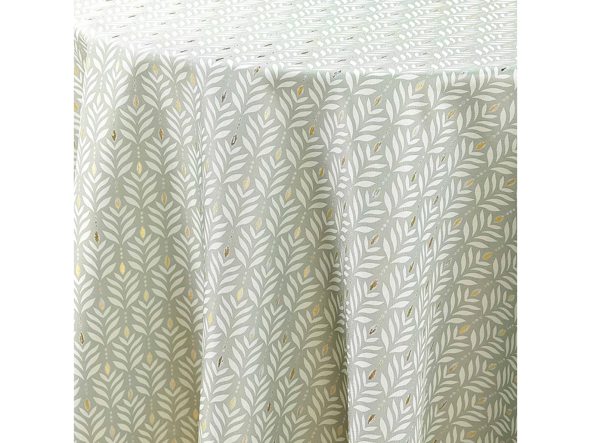 Nappe Ronde Imprimé "Piana" 180cm Sauge