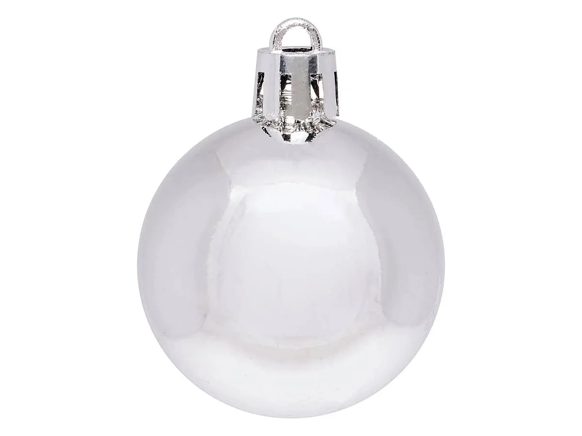 Lot de 12 Boules de Noël "Quiet Times" 4cm Bleu & Argent