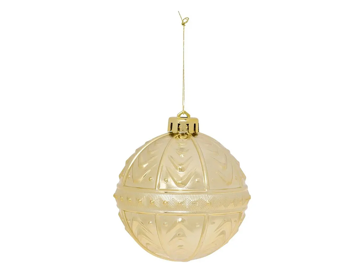 Lot de 4 Boules de Noël "Métallisées" 8cm Doré