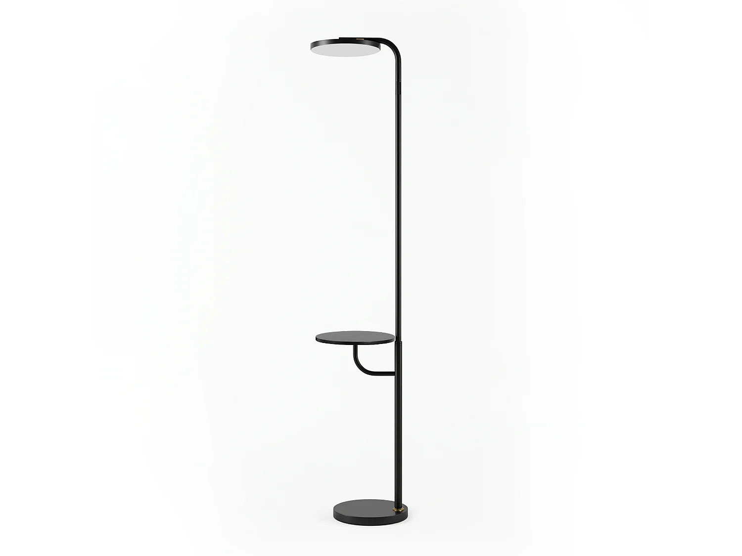 ZMH Lampadaire LED noir 30W avec tablette et télécommande 174cm intensité variable pour le salon la chambre ou le coin lecture