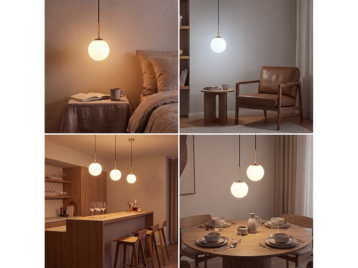 ZMH Suspension 1 lumière G9 doré moderne en verre finition opale convient pour la salle à manger le salon cuisine ou chambre