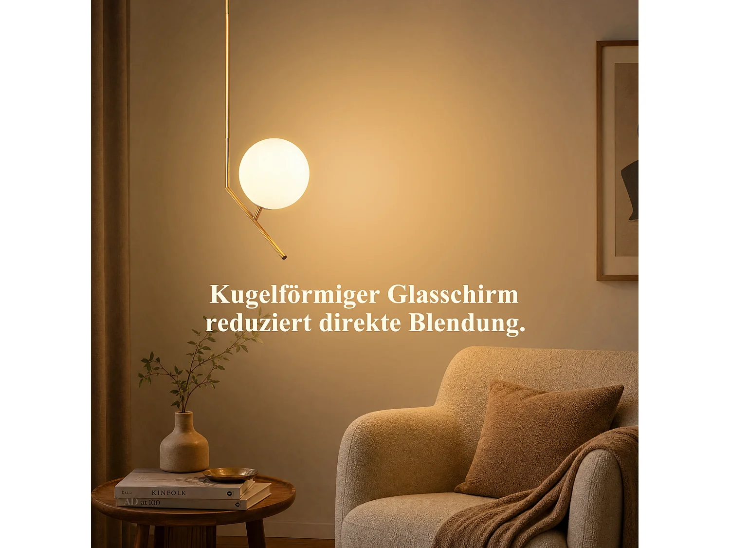 ZMH Suspension 1 lumière G9 doré moderne en verre finition opale convient pour la salle à manger le salon cuisine ou chambre