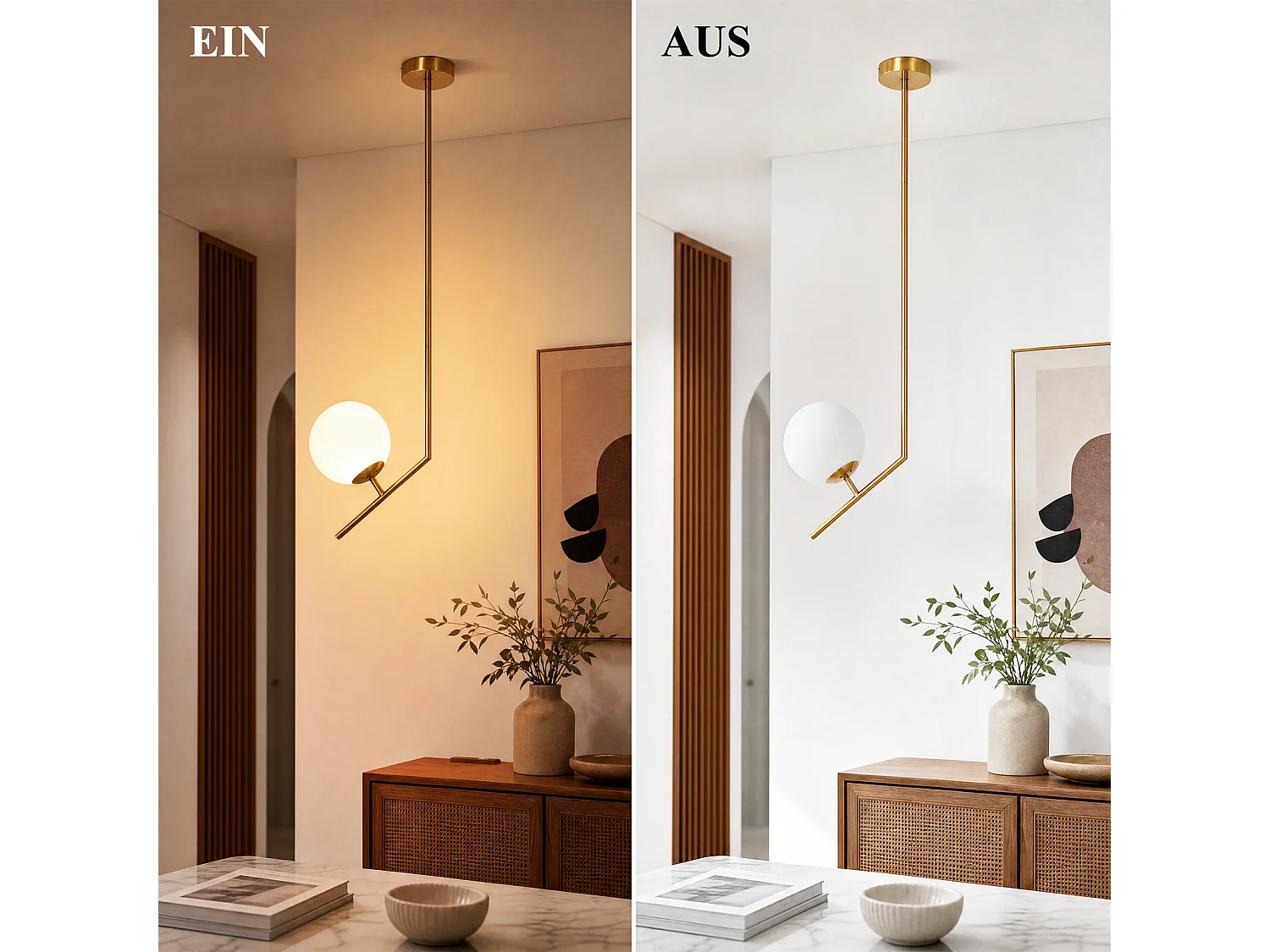 ZMH Suspension 1 lumière G9 doré moderne en verre finition opale convient pour la salle à manger le salon cuisine ou chambre