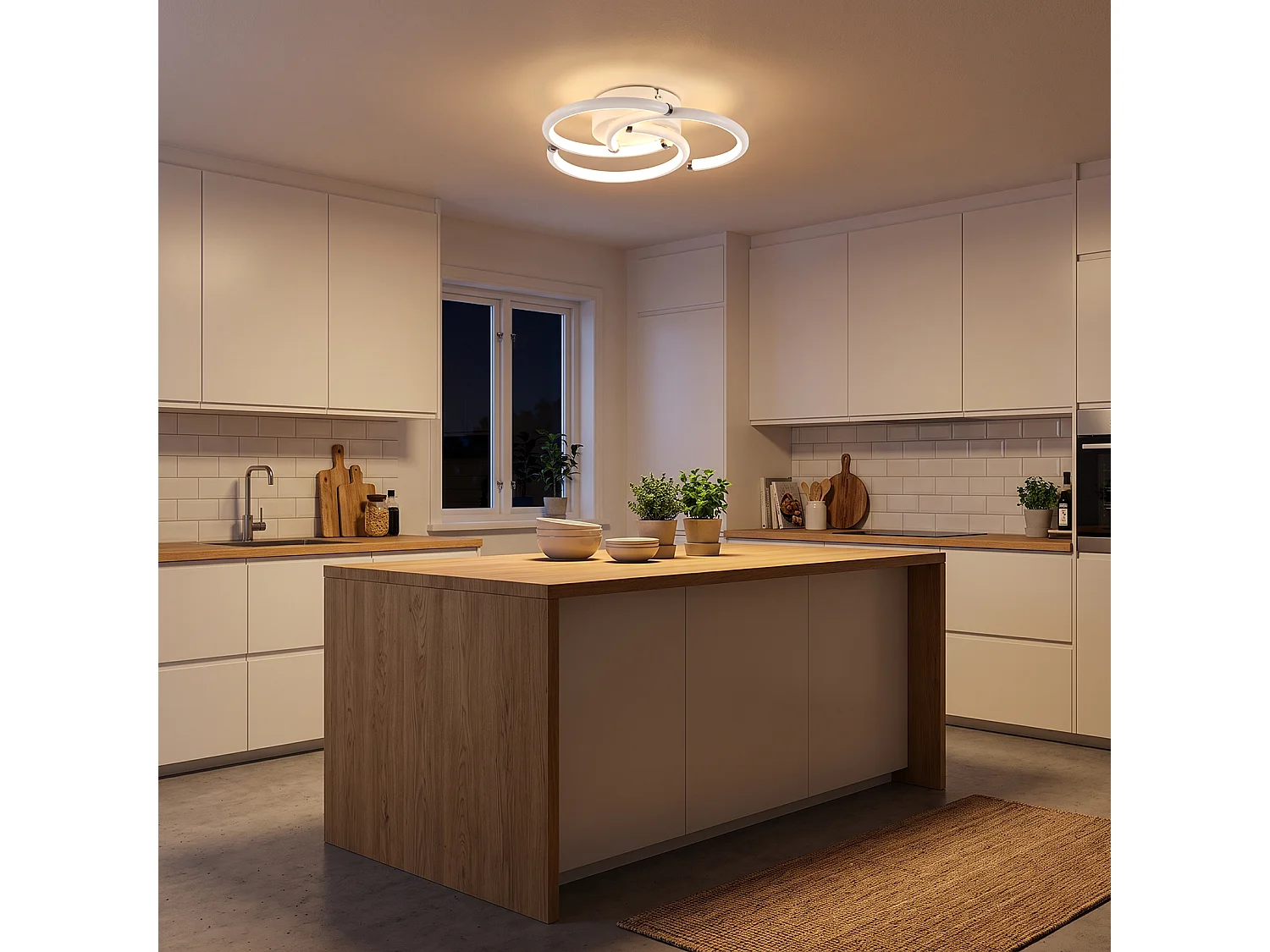 ZMH Plafonnier LED blanc 24W 3000K moderne au design en anneau convient salons et chambres à coucher