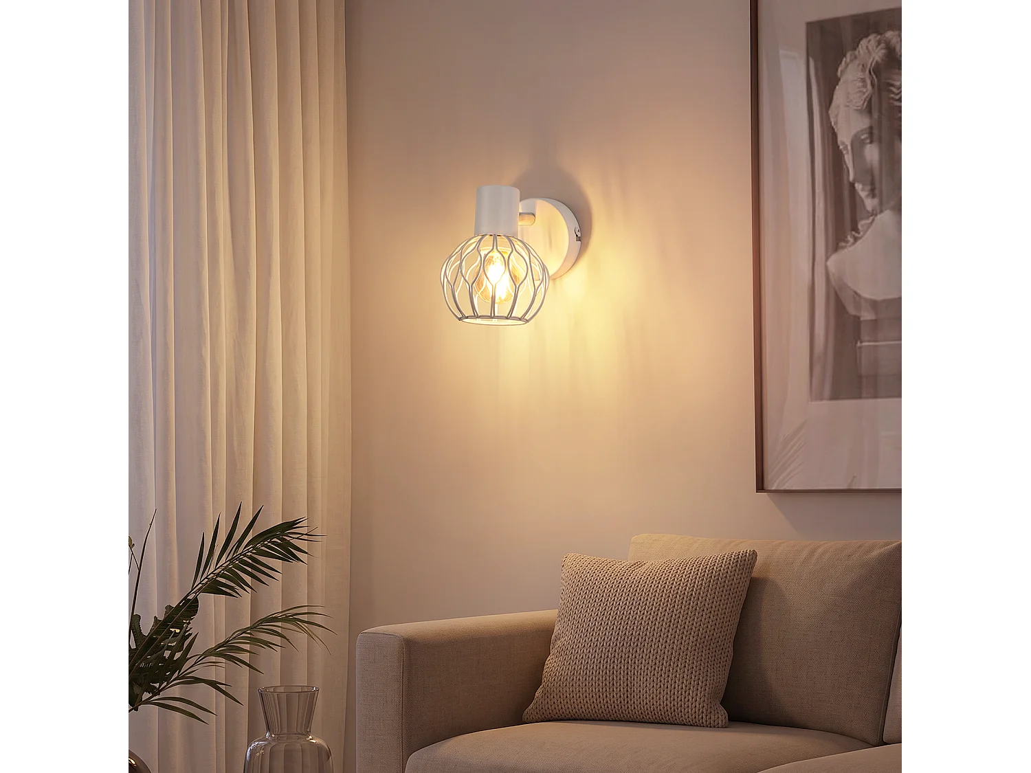 ZMH Spot de plafond blanc 1 lumières métal E14 orientable à 350° d'intérieur pour salon couloir (ampoules non incluses)