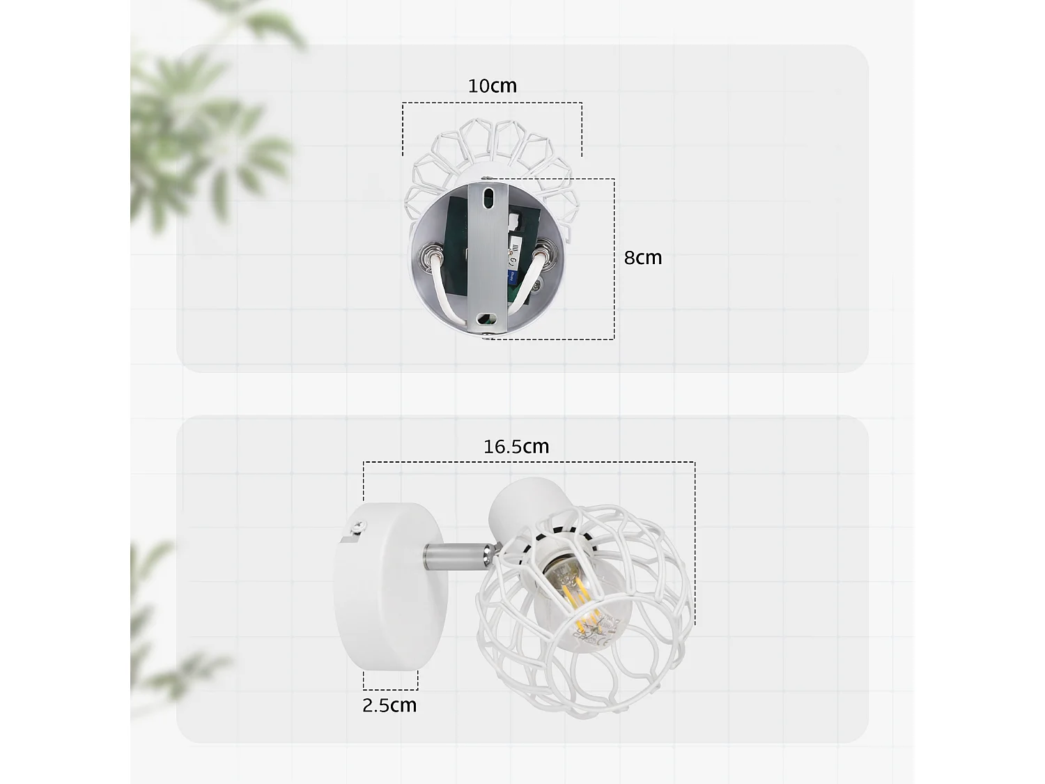 ZMH Spot de plafond blanc 1 lumières métal E14 orientable à 350° d'intérieur pour salon couloir (ampoules non incluses)