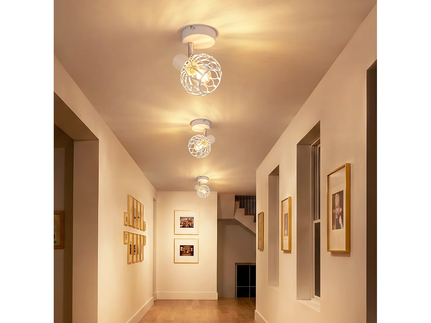 ZMH Spot de plafond blanc 1 lumières métal E14 orientable à 350° d'intérieur pour salon couloir (ampoules non incluses)