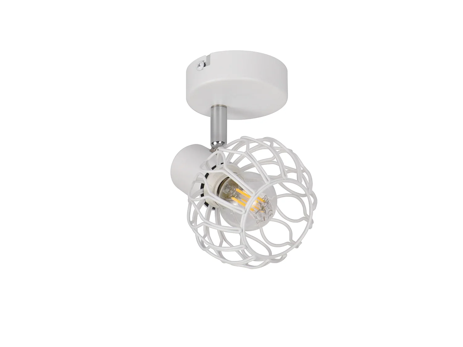 ZMH Spot de plafond blanc 1 lumières métal E14 orientable à 350° d'intérieur pour salon couloir (ampoules non incluses)