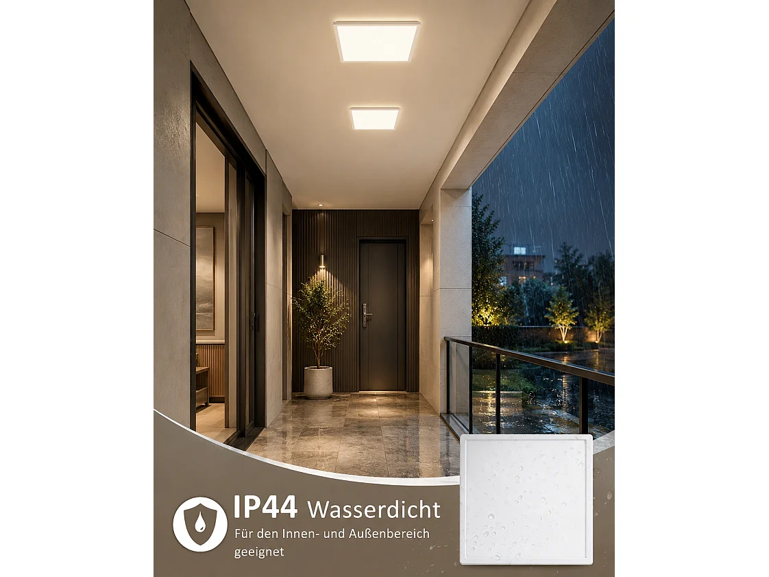 ZMH Plafonnier LED blanc avec détecteur de mouvement 18W carré 29cm 4000K idéal pour les couloirs et les escaliers