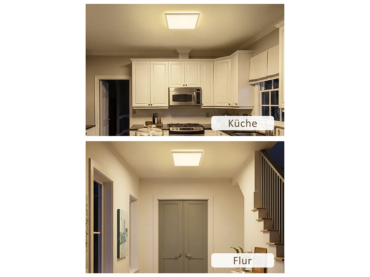 ZMH Plafonnier LED blanc avec détecteur de mouvement 18W carré 29cm 4000K idéal pour les couloirs et les escaliers