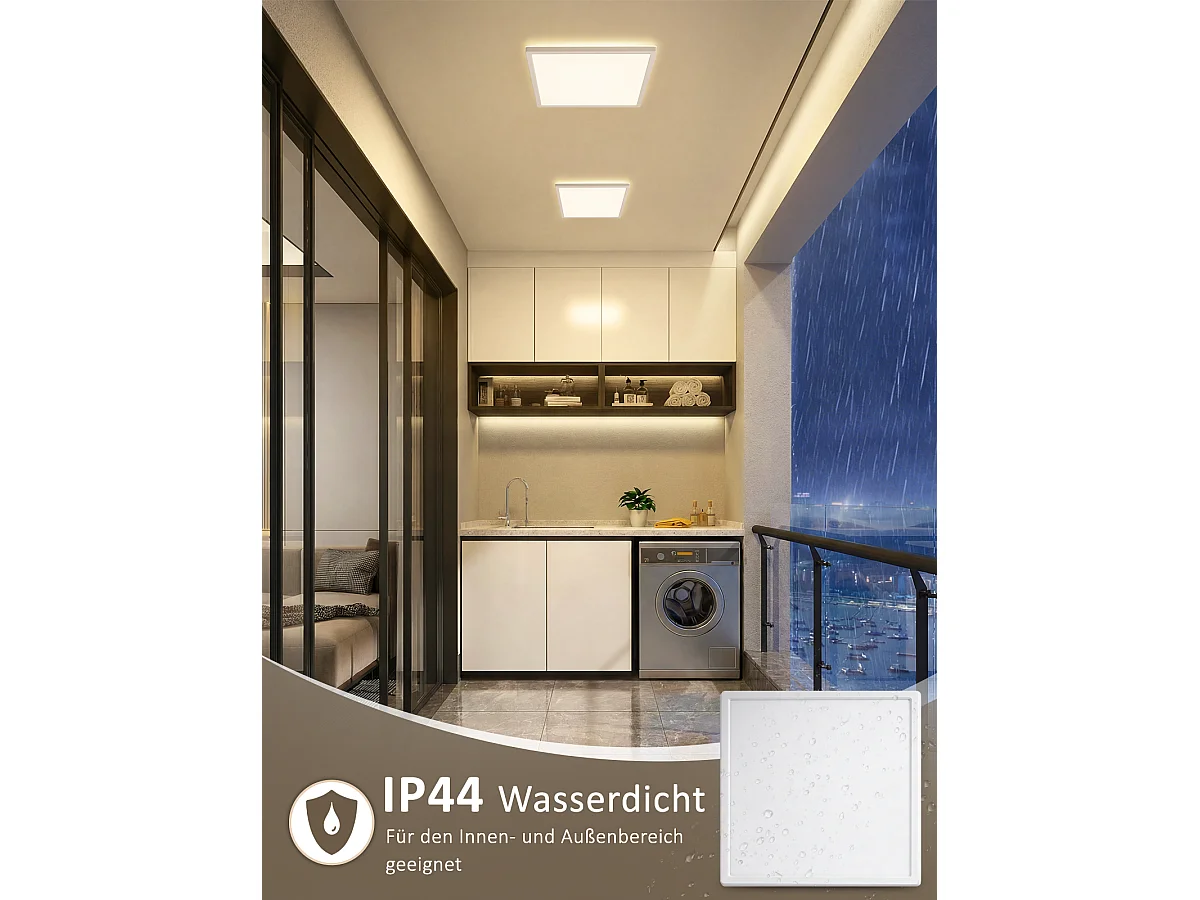 ZMH Plafonnier LED blanc avec détecteur de mouvement 18W carré 29cm 4000K idéal pour les couloirs et les escaliers