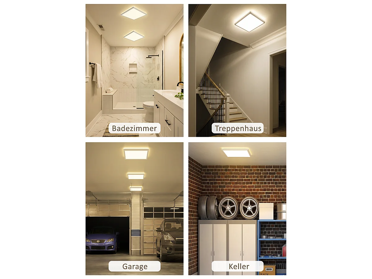 ZMH Plafonnier LED blanc avec détecteur de mouvement 18W carré 29cm 4000K idéal pour les couloirs et les escaliers
