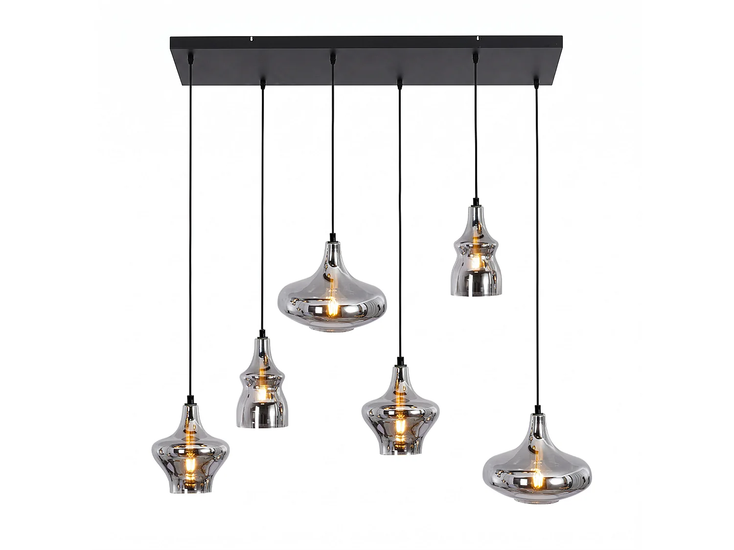 ZMH Suspension 6 lumière E27 moderne abat-jour en verre convient pour la salle à manger le salon couloir ou chambre