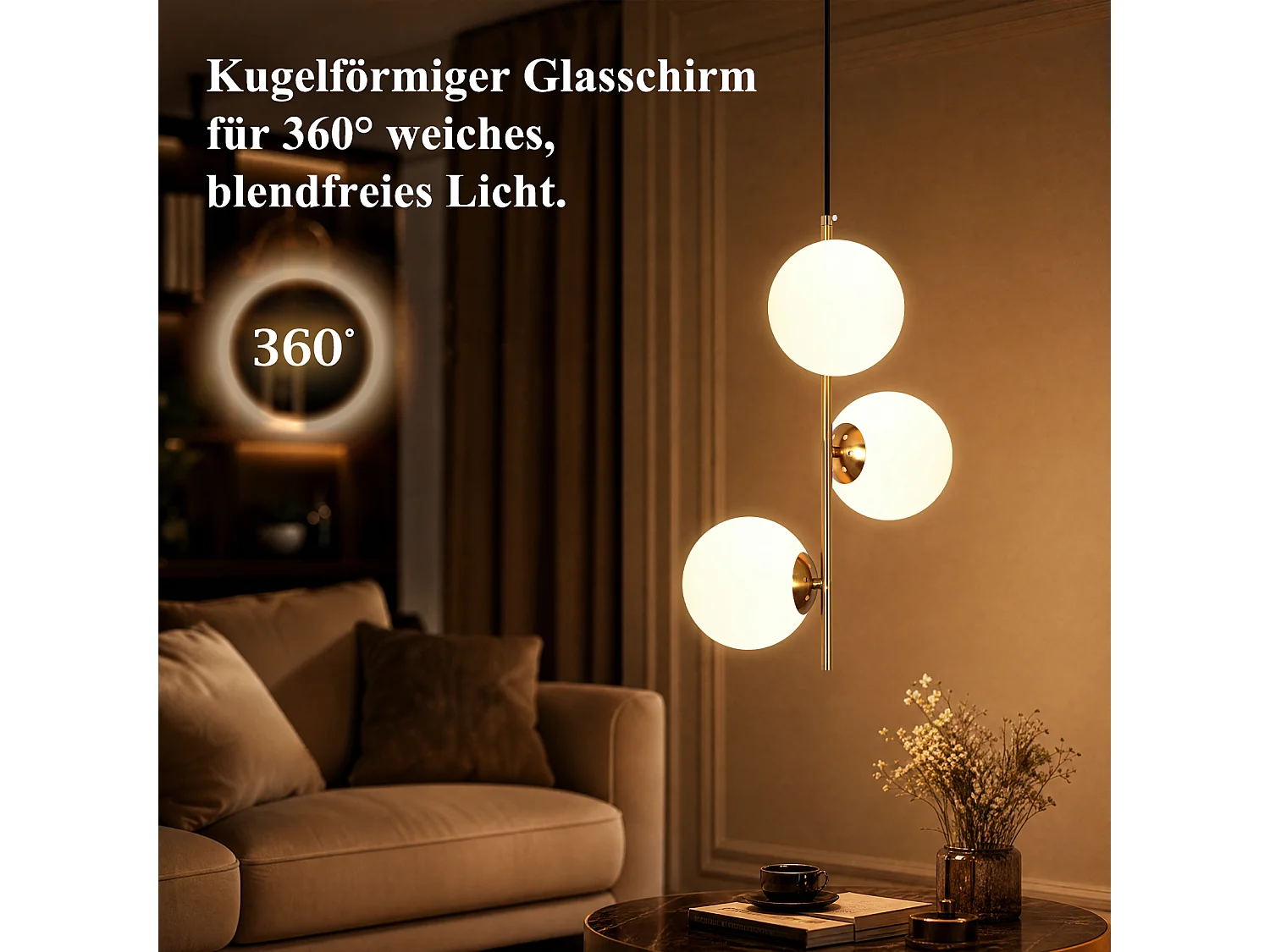ZMH Suspension 3 lumière G9 doré moderne en verre finition opale convient pour la salle à manger le salon cuisine ou chambre