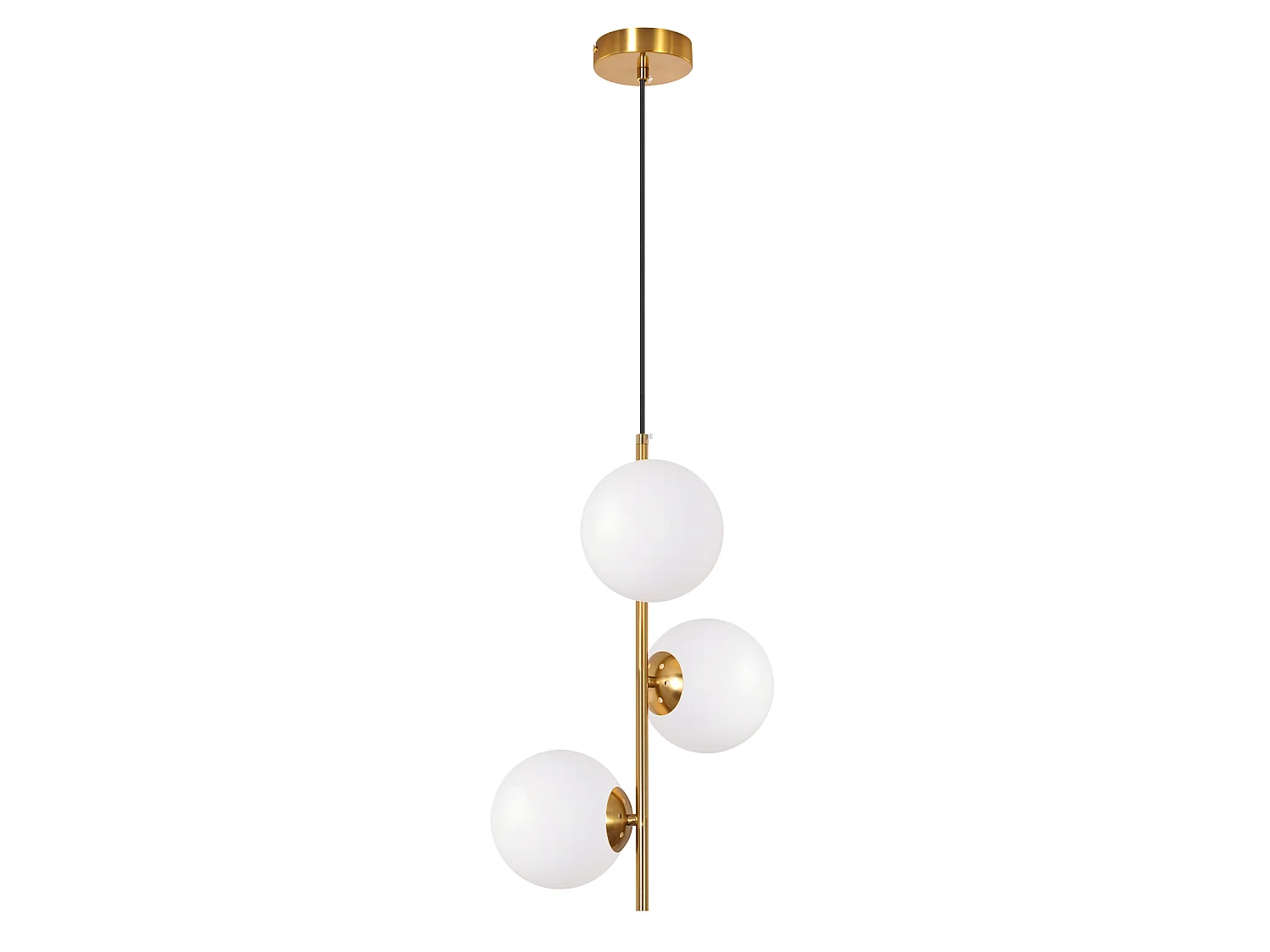 ZMH Suspension 3 lumière G9 doré moderne en verre finition opale convient pour la salle à manger le salon cuisine ou chambre