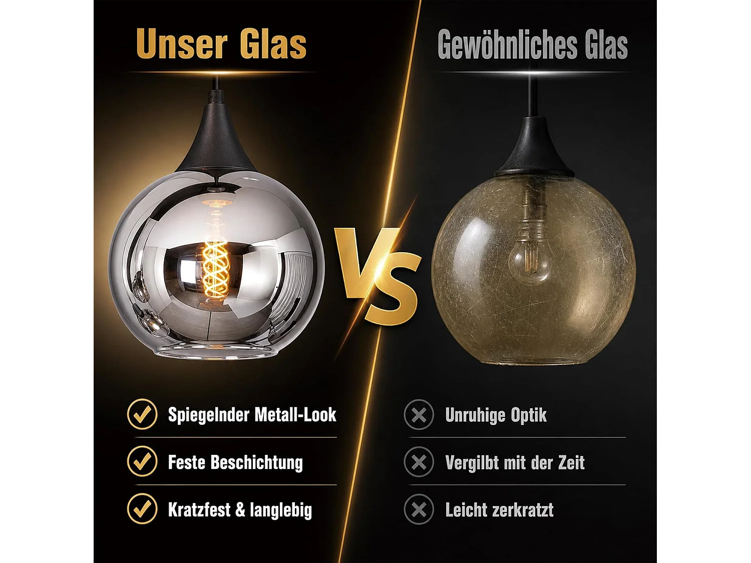 ZMH Suspension Vintage 6 Lumières Verre Fumé Gris E27 Hauteur Réglable 85cm Pour Salle à Manger Cuisine Salon Sans Ampoules