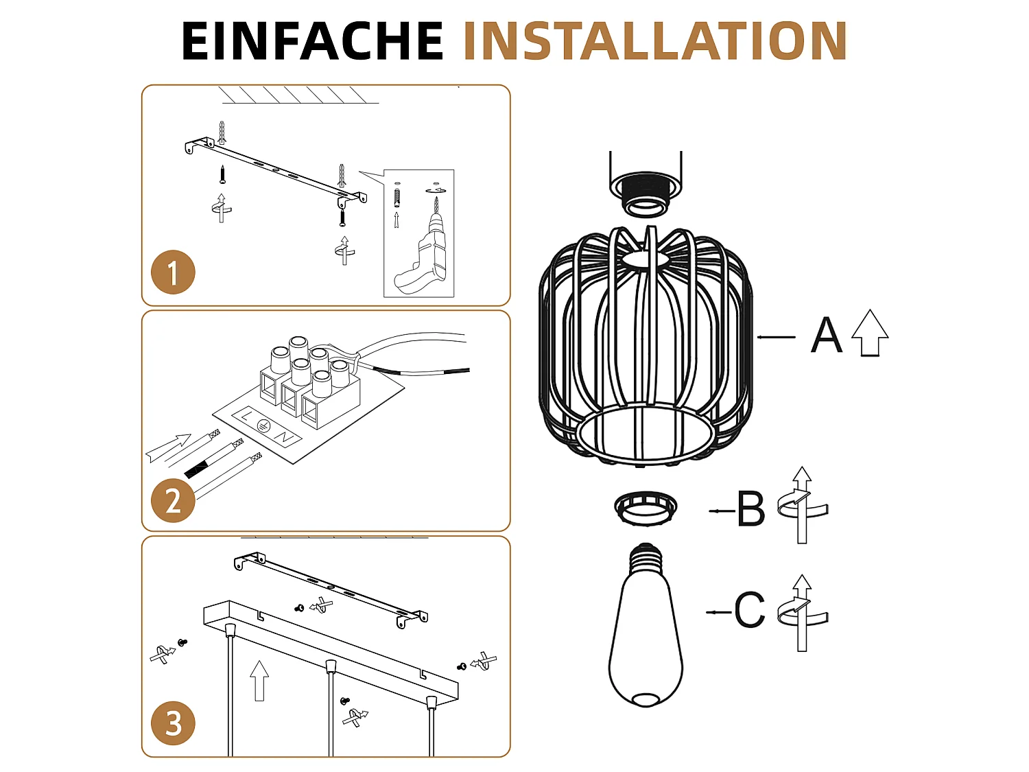 ZMH Suspension E27 blanc moderne à 3 lumières convient pour la cuisine la salle à manger et le salons ampoules non incluses