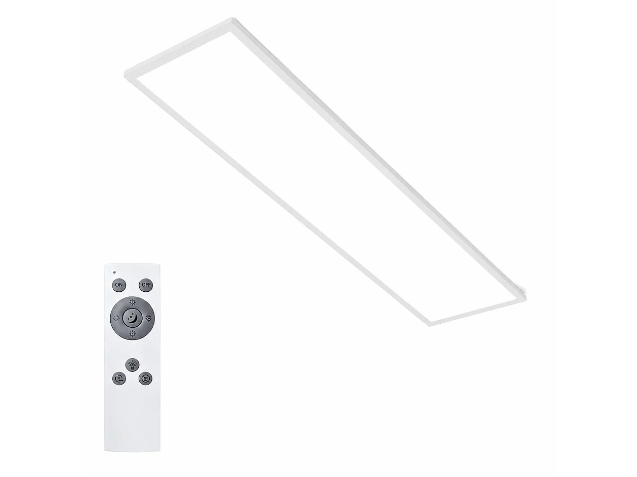 ZMH Plafonnier LED 119.5cm 18.5W blanc intensité variable rectangulaire avec télécommande pour atelier couloir cuisine salon