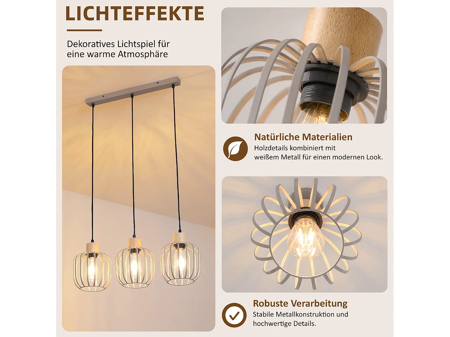 ZMH Suspension E27 gris moderne à 3 lumières convient pour la cuisine la salle à manger et le salons ampoules non incluses