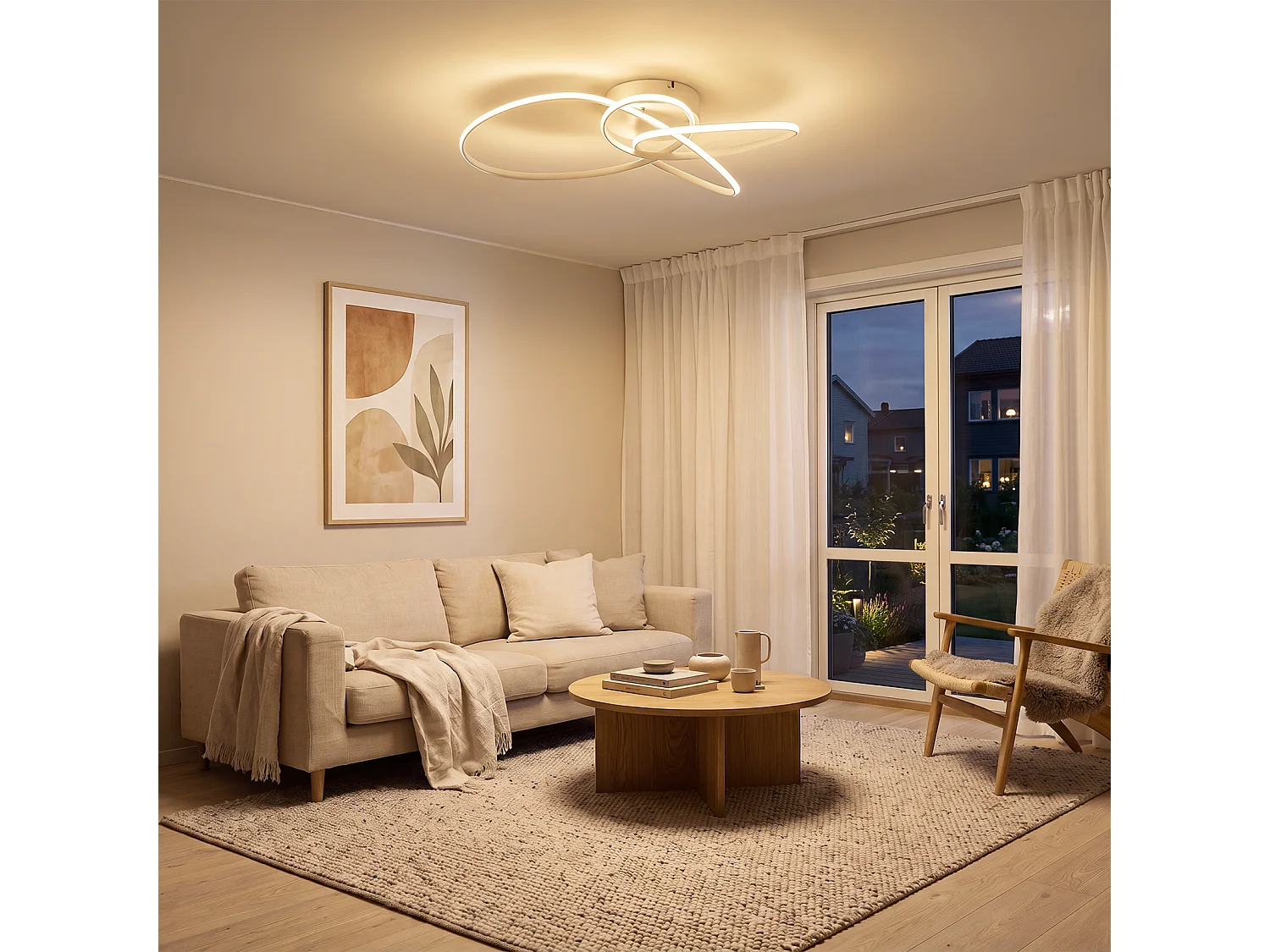 ZMH Plafonnier LED moderne 30W blanc intensité variable télécommande incluse convient pour la chambre salon cuisine et chambre d'enfant