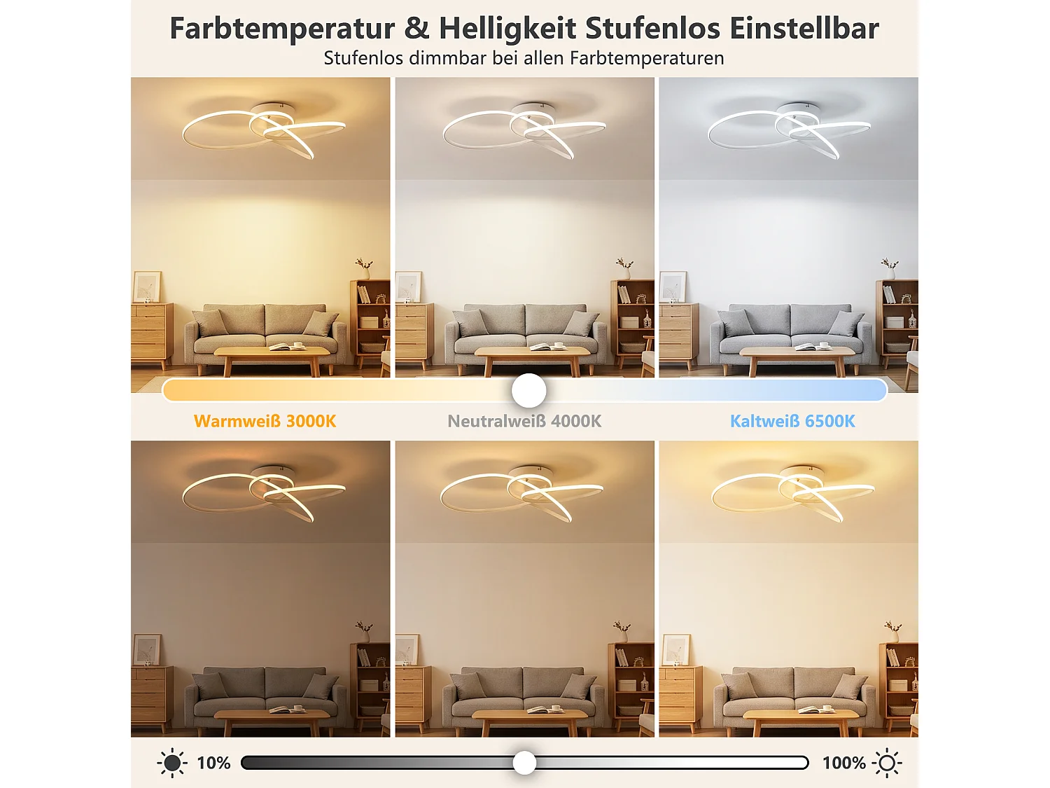ZMH Plafonnier LED moderne 30W blanc intensité variable télécommande incluse convient pour la chambre salon cuisine et chambre d'enfant