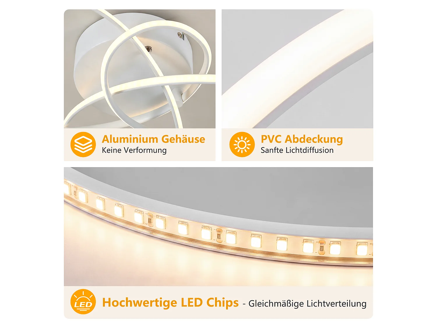 ZMH Plafonnier LED moderne 30W blanc intensité variable télécommande incluse convient pour la chambre salon cuisine et chambre d'enfant