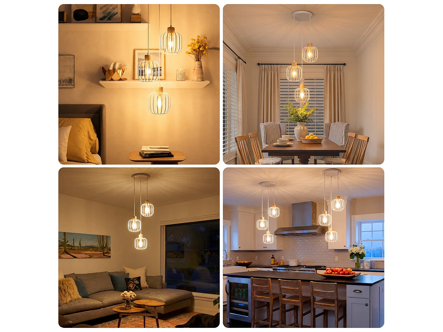ZMH Suspension E27 blanc moderne à 3 lumières convient pour la cuisine la salle à manger et le salons ampoules non incluses