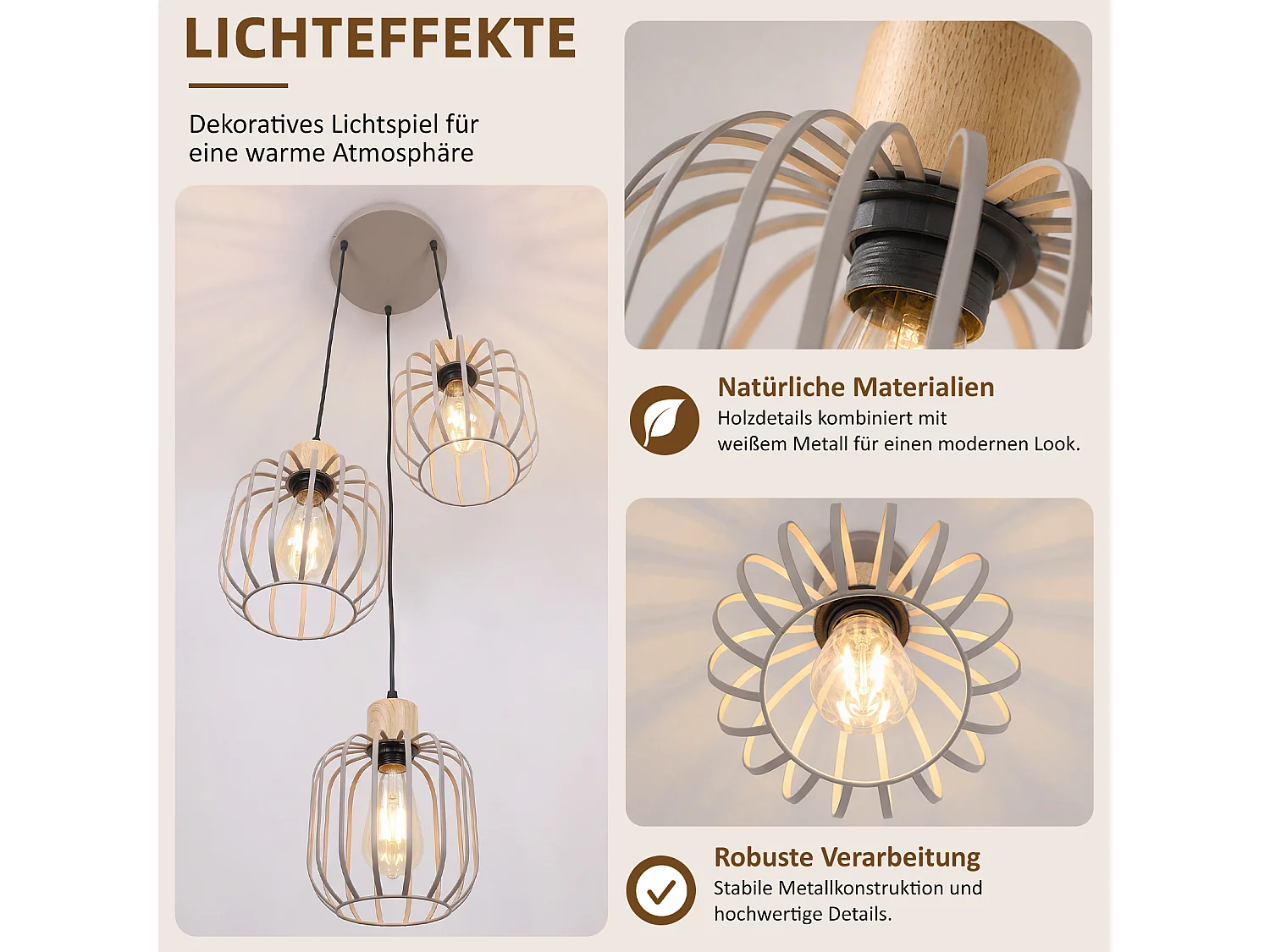 ZMH Suspension E27 gris moderne à 3 lumières convient pour la cuisine la salle à manger et le salons ampoules non incluses