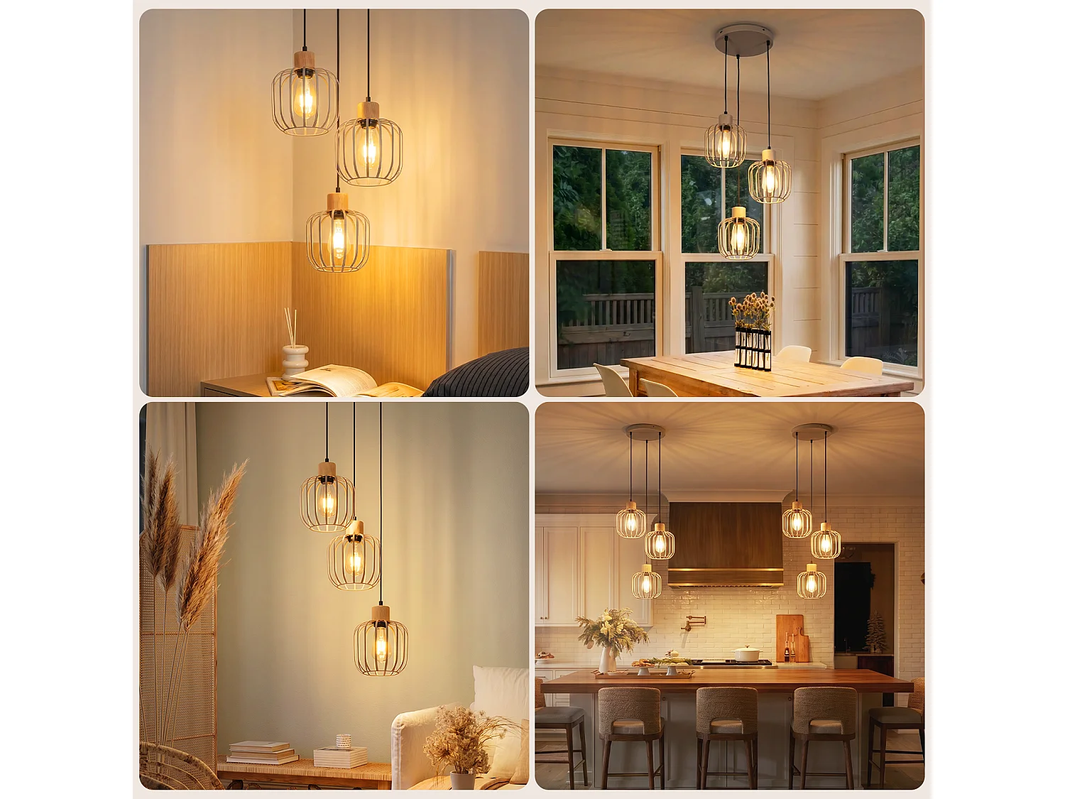 ZMH Suspension E27 gris moderne à 3 lumières convient pour la cuisine la salle à manger et le salons ampoules non incluses