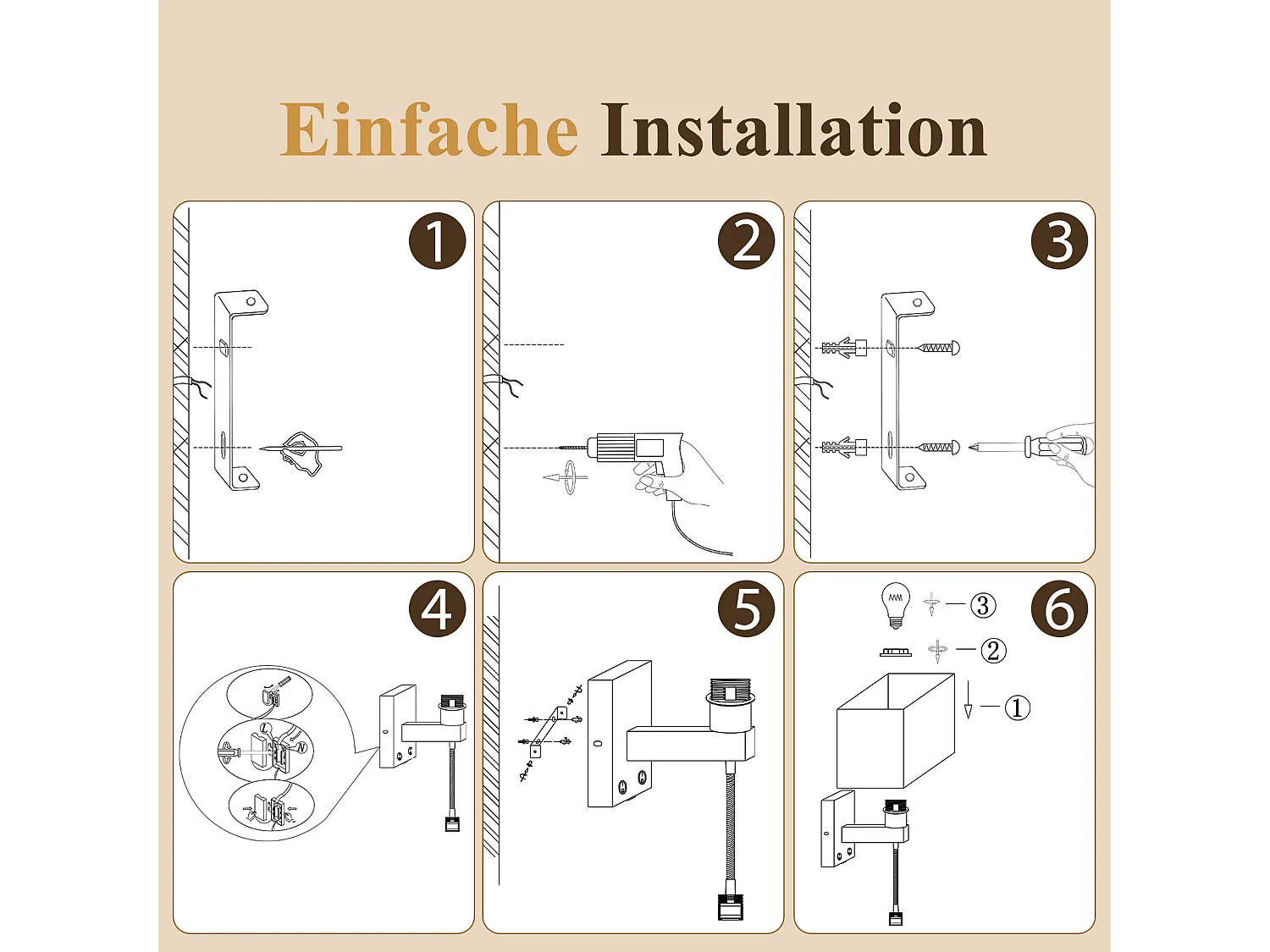 ZMH Applique murale LED 2W 3000K avec port de charge USB et liseuse moderne avec abat-jour en tissu E27 et interrupteur
