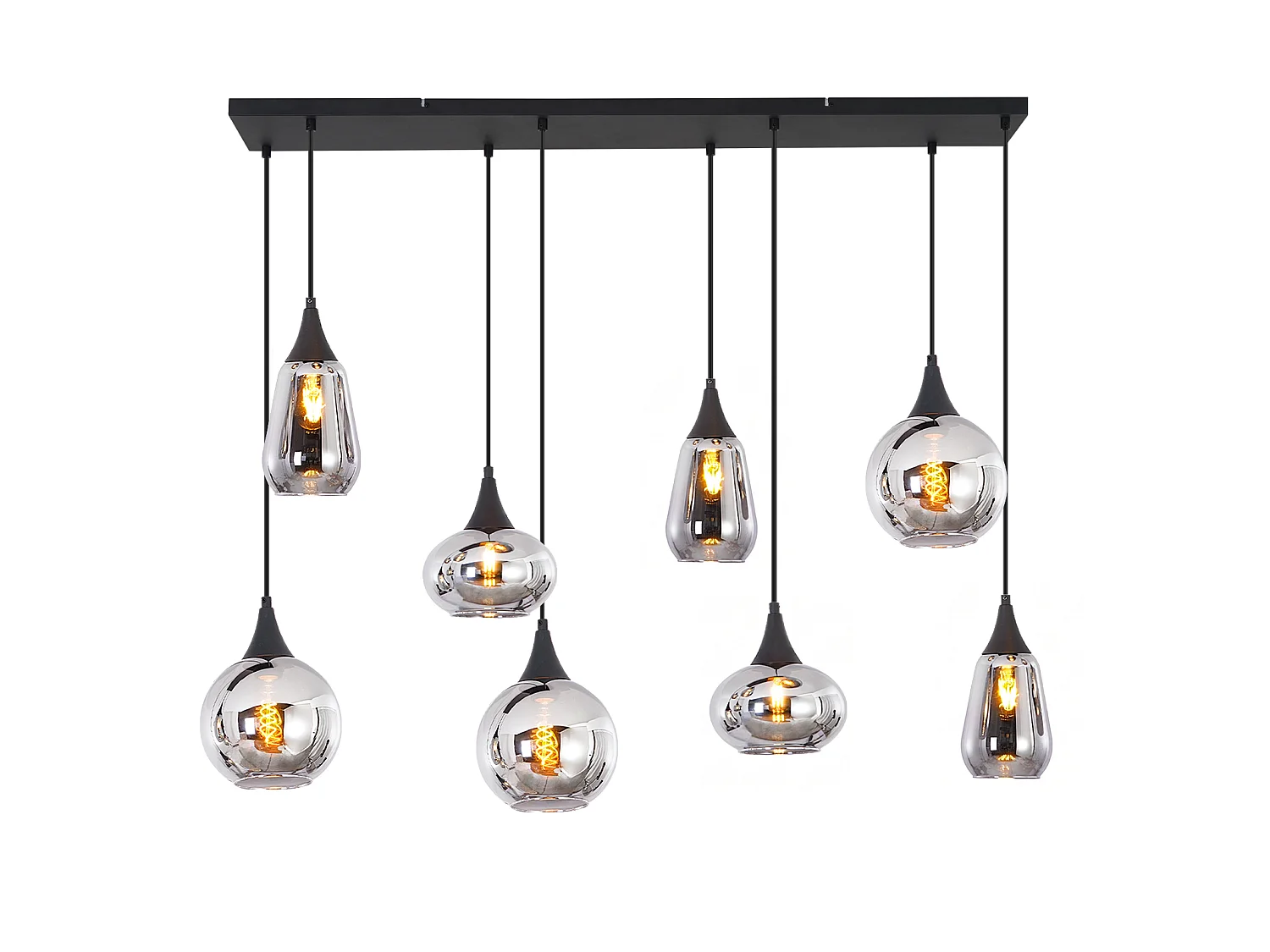 ZMH Suspension 8 lumière E27 moderne abat-jour en verre convient pour la salle à manger le salon couloir ou chambre