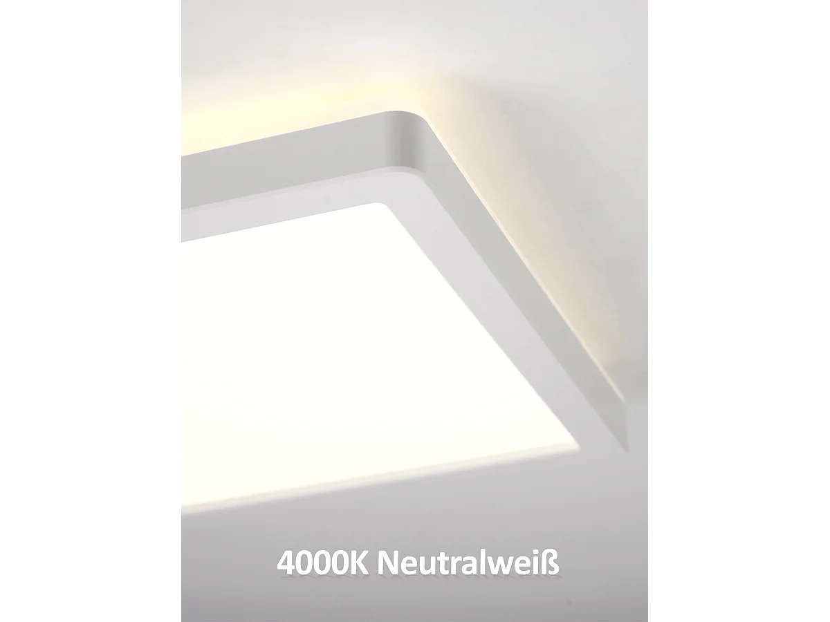 ZMH Plafonnier LED 58x20cm 24W blanc 4000K avec détecteur de mouvement radar pour atelier couloir cuisine salon