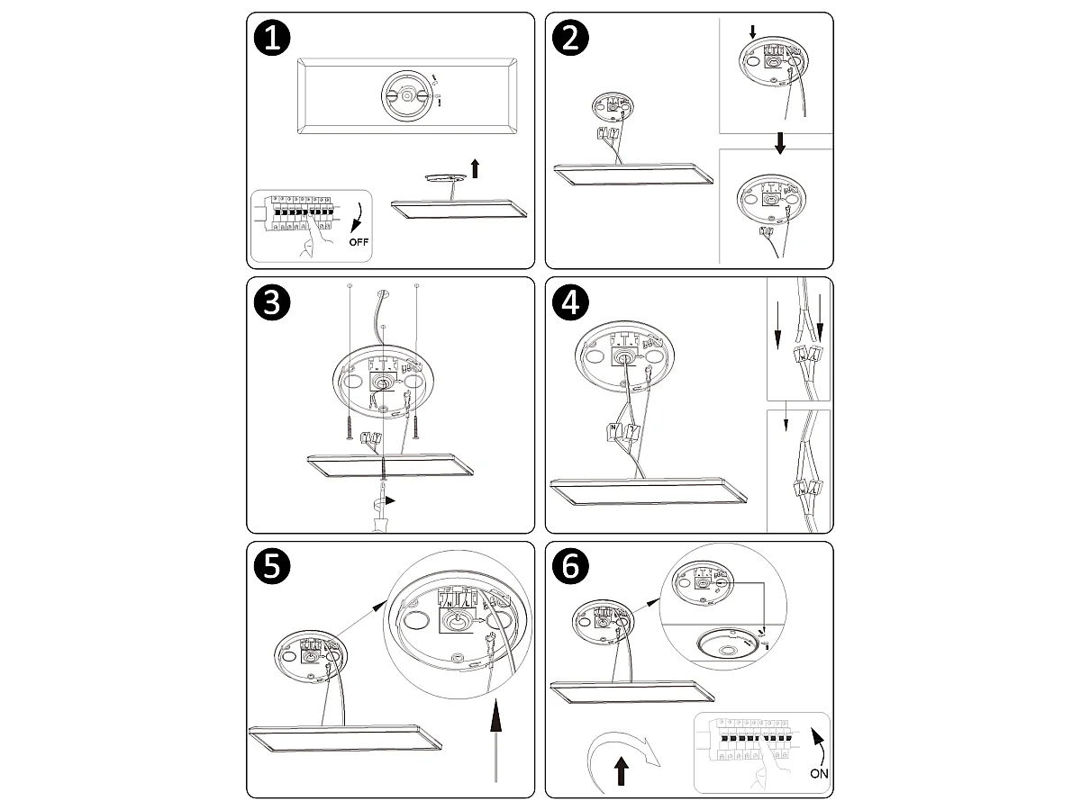 ZMH Plafonnier LED 58x20cm 24W blanc 4000K avec détecteur de mouvement radar pour atelier couloir cuisine salon