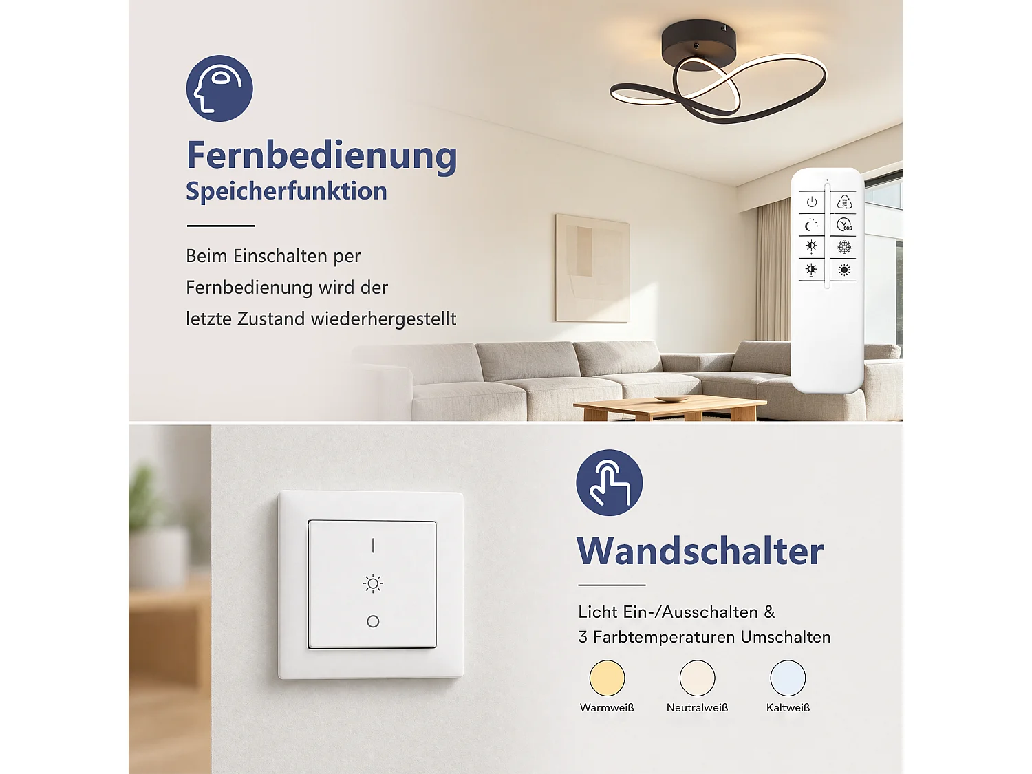 ZMH Plafonnier LED moderne 24W noir intensité variable télécommande incluse convient pour la chambre salon cuisine et chambre d'enfant
