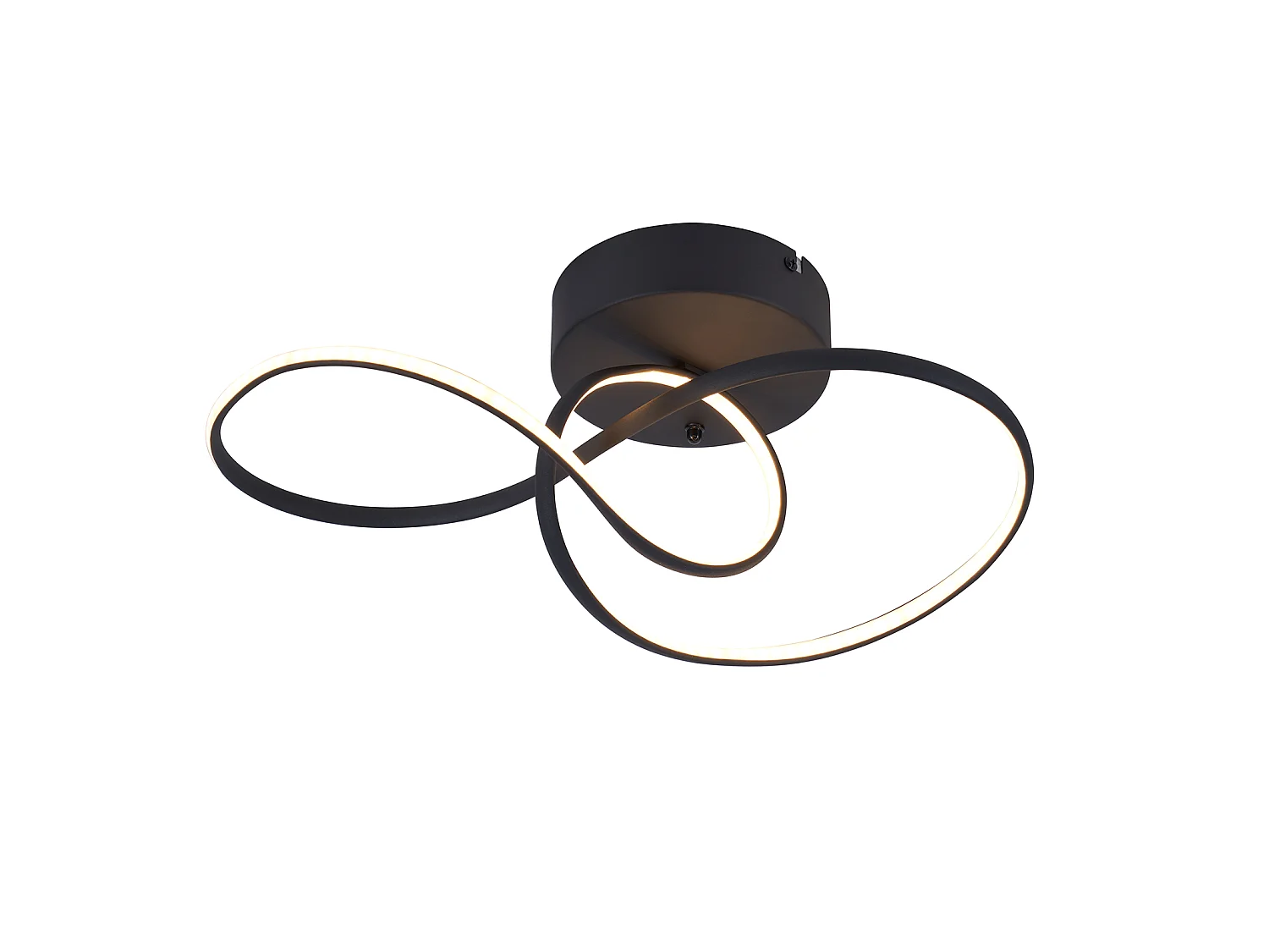 ZMH Plafonnier LED moderne 24W noir intensité variable télécommande incluse convient pour la chambre salon cuisine et chambre d'enfant