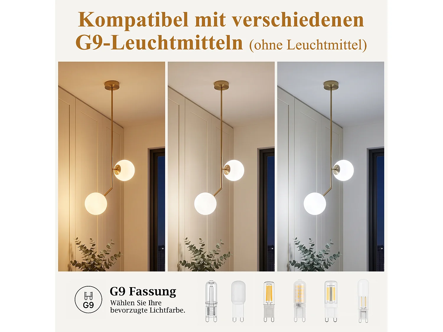 ZMH Suspension 2 lumière G9 doré moderne en verre finition opale convient pour la salle à manger le salon cuisine ou chambre