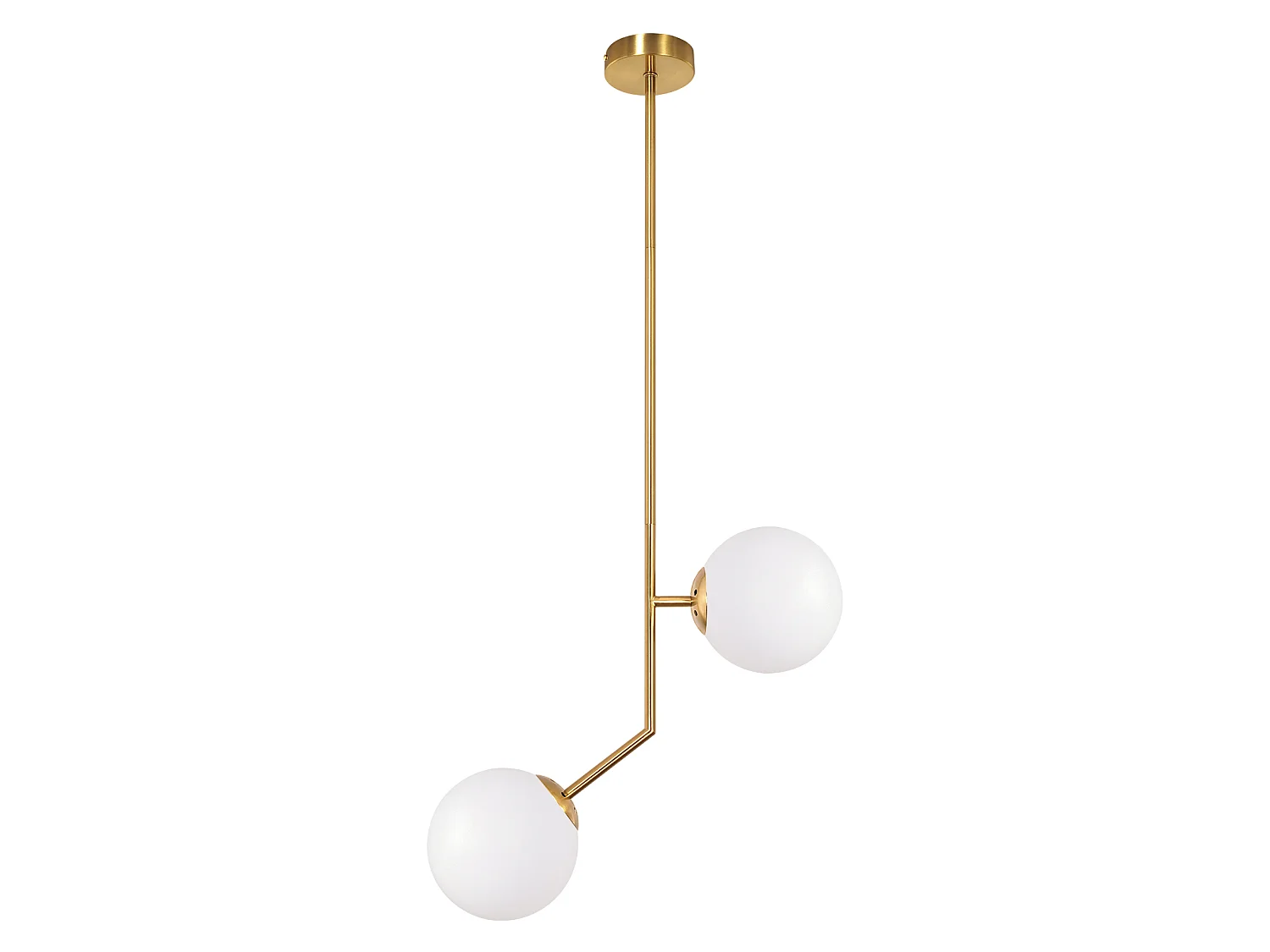 ZMH Suspension 2 lumière G9 doré moderne en verre finition opale convient pour la salle à manger le salon cuisine ou chambre