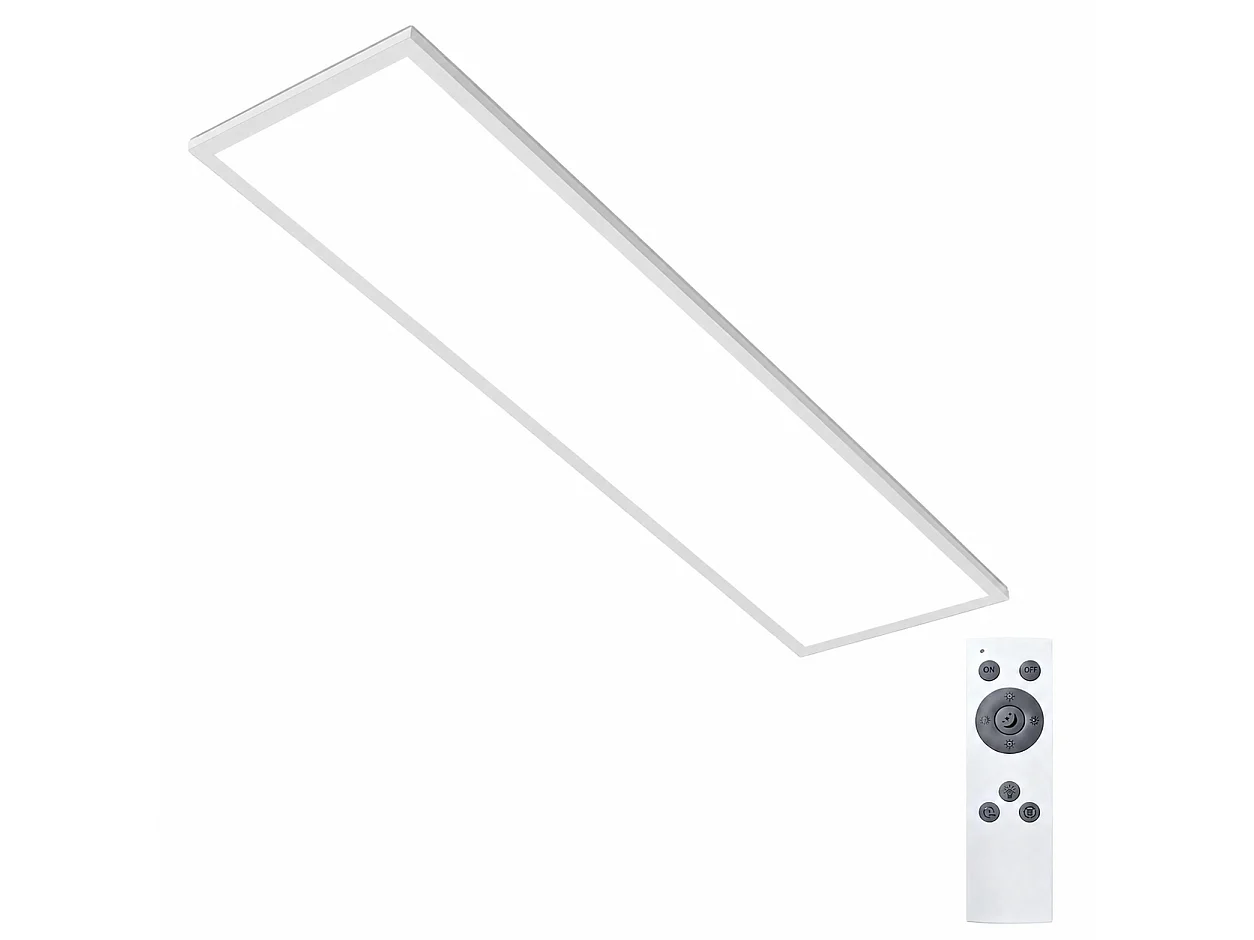 ZMH Plafonnier LED 100cm 13.5W blanc intensité variable rectangulaire avec télécommande pour atelier couloir cuisine salon