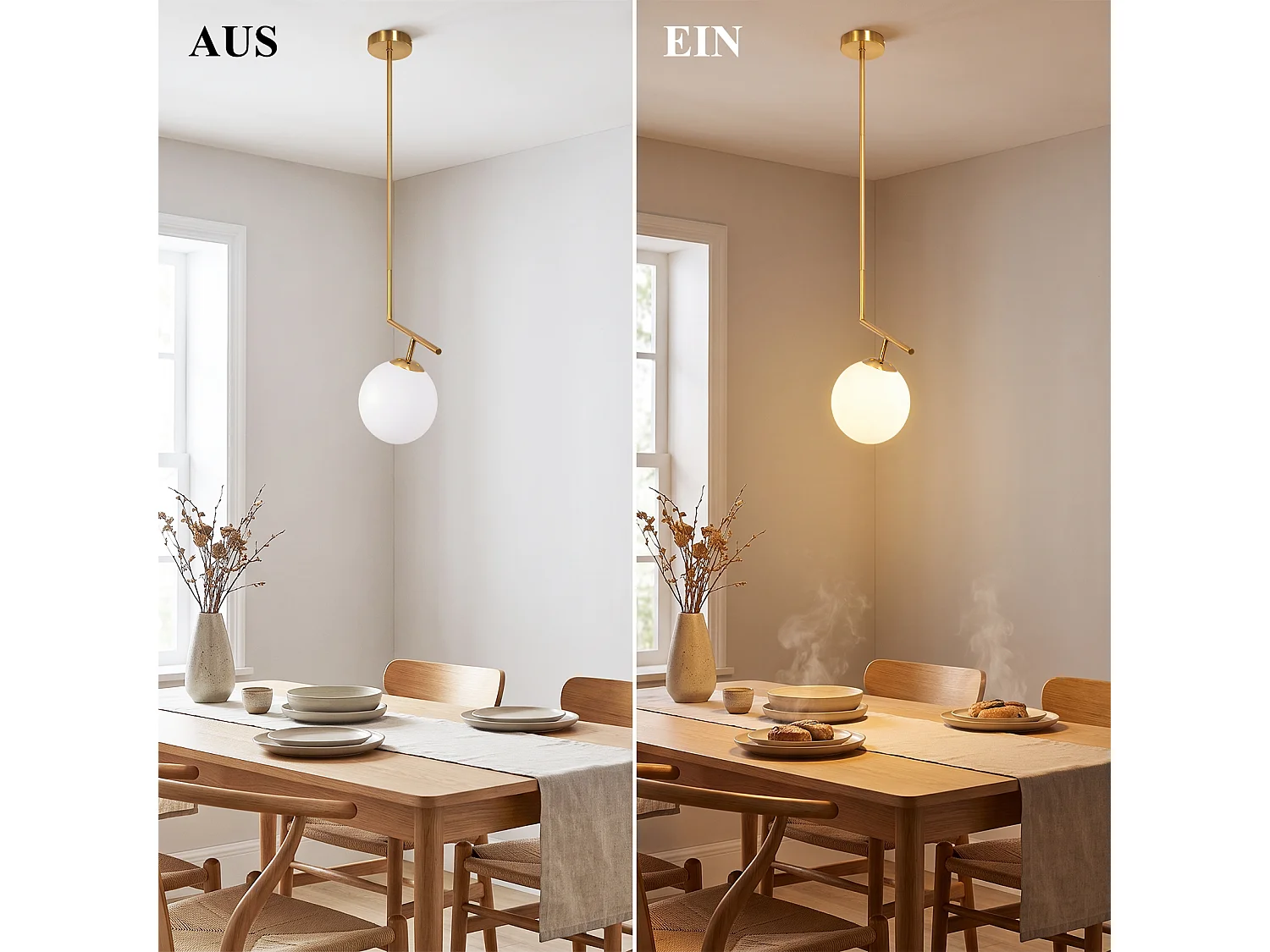 ZMH Suspension 1 lumière G9 doré moderne en verre finition opale convient pour la salle à manger le salon cuisine ou chambre