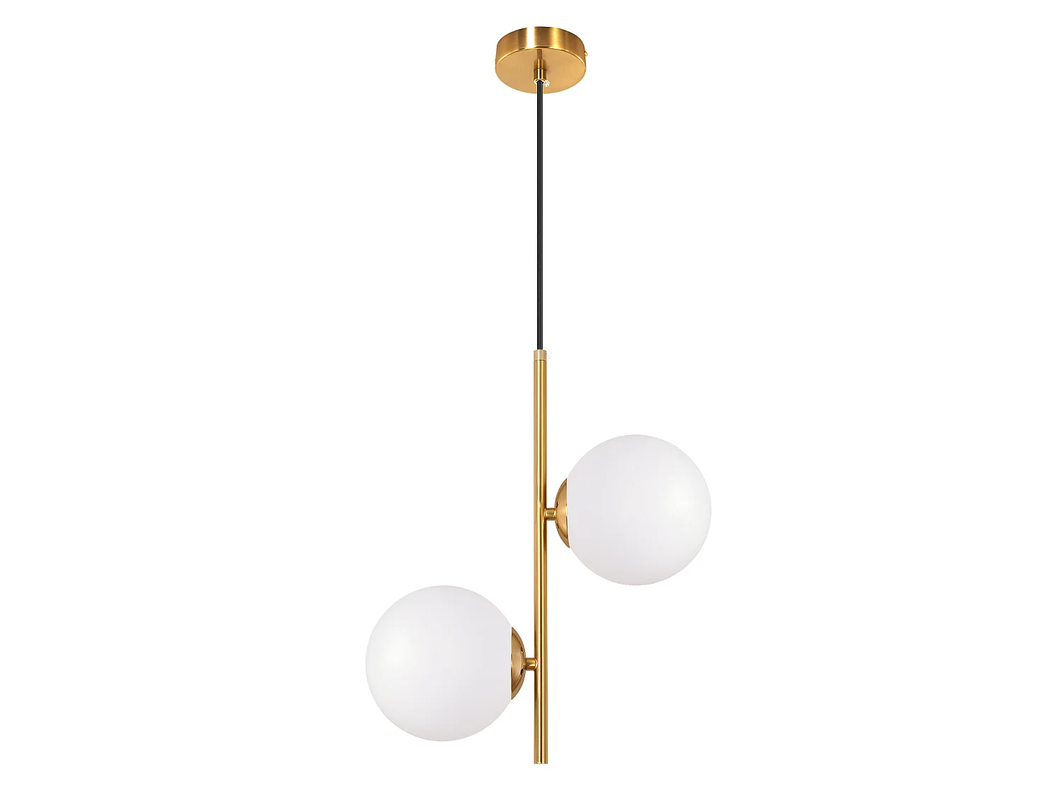 ZMH Suspension 2 lumière G9 doré moderne en verre finition opale convient pour la salle à manger le salon cuisine ou chambre