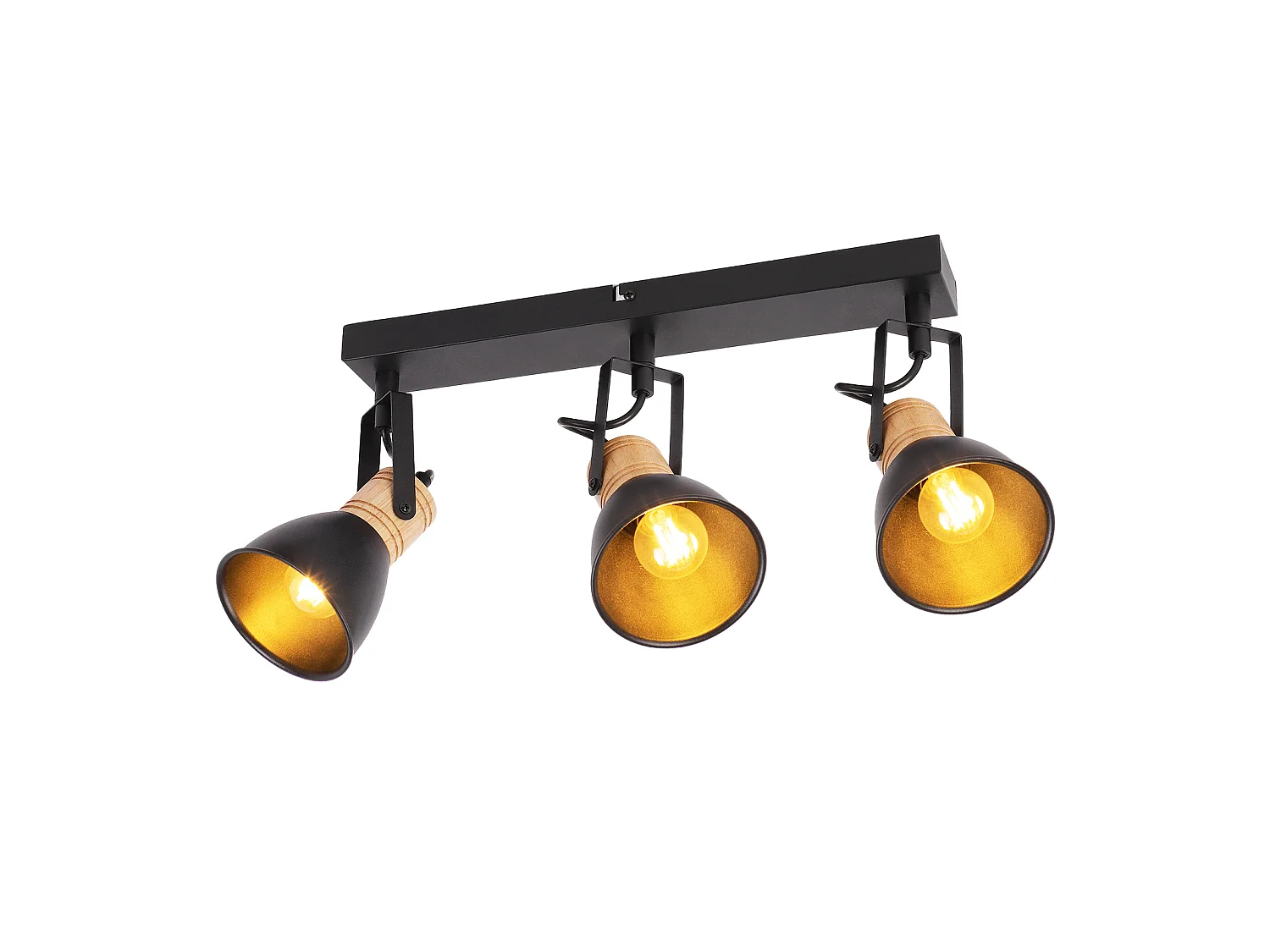 ZMH Spot de plafond noir à 3 lumières métal E14 orientable à 350° d'intérieur pour salon couloir (ampoules non incluses)