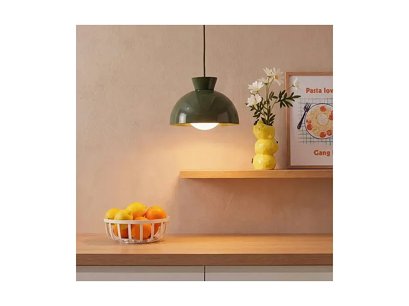 Suspension Lito D22 cm métal kaki Atmosphera
