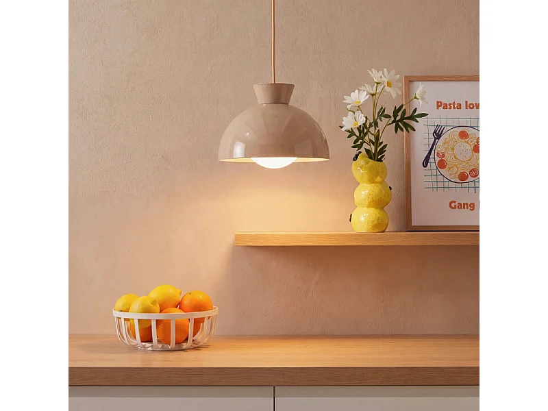 Suspension Lito D22 cm métal beige Atmosphera