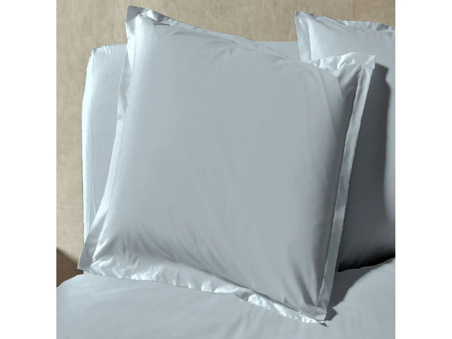 Parure de lit percale unie bleu 260x240 cm