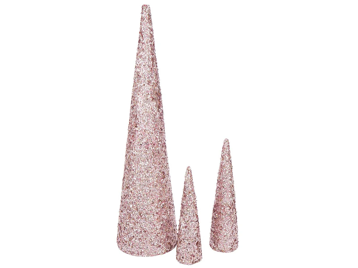Cône Déco "Sequins" 120cm Rose Clair
