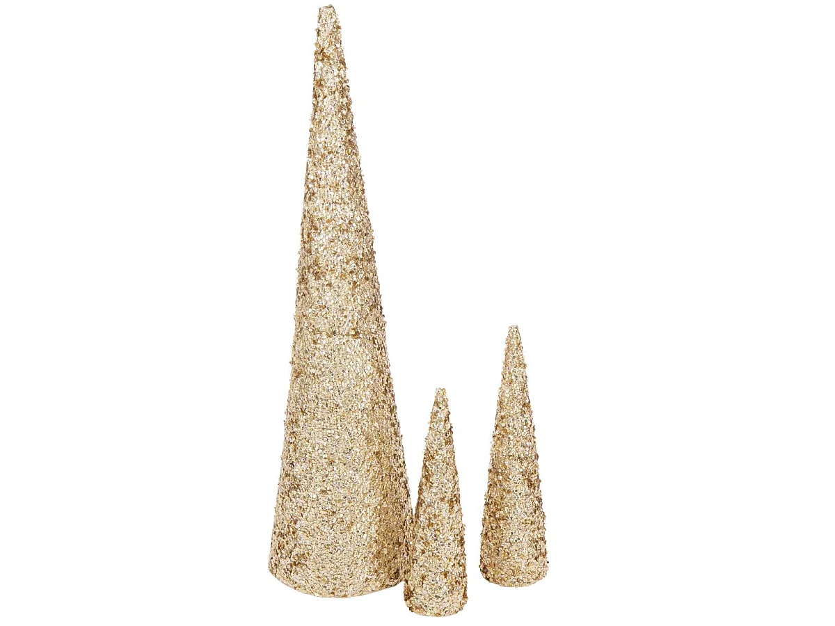 Cône Déco "Sequins" 120cm Doré