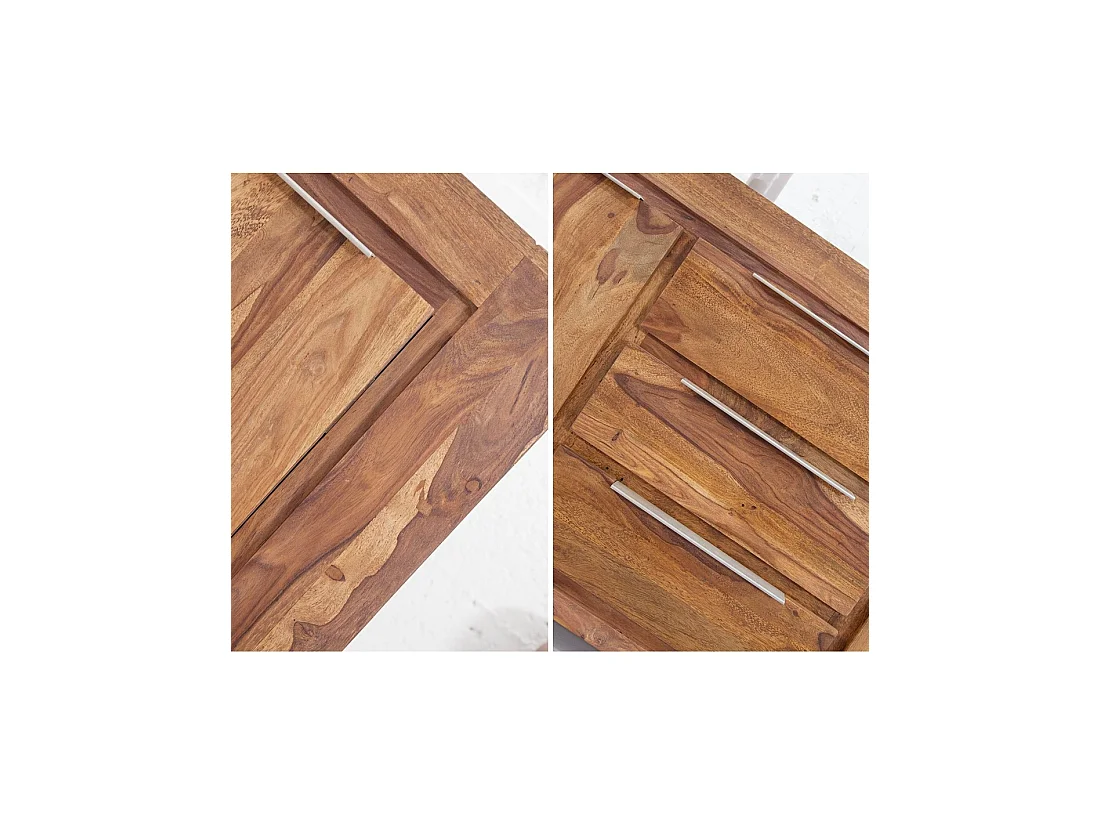 Buffet GRADI 175 cm en madera maciza de sheesham barnizada – 2 puertas, 3 cajones y veteado natural