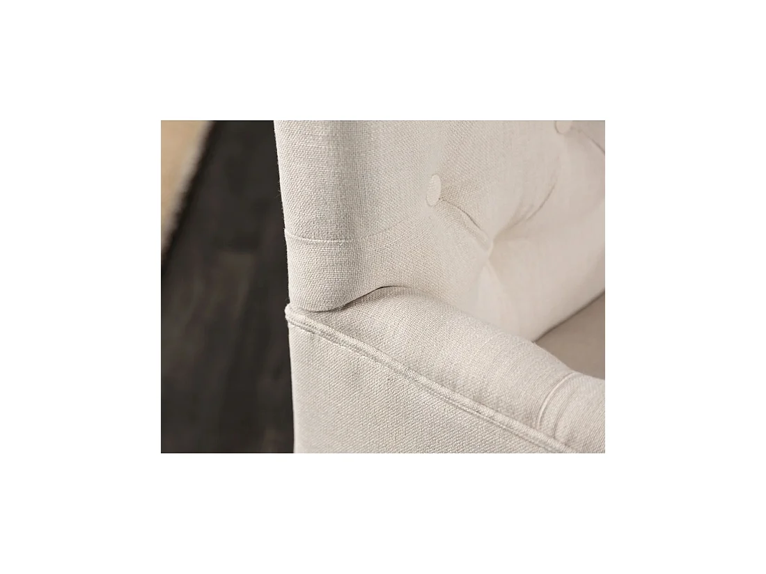 Lot de 2 Sessel REGINA beige gepolstert – Gepolsterte Armlehnen und Beine aus hellem Massivholz