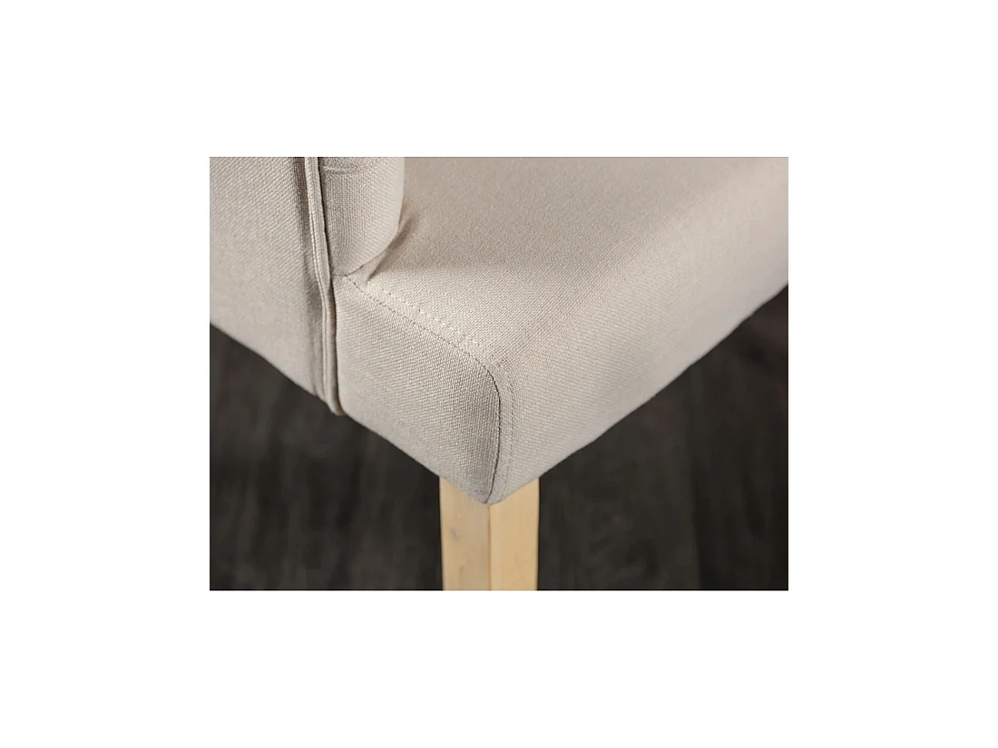 Lot de 2 Sessel REGINA beige gepolstert – Gepolsterte Armlehnen und Beine aus hellem Massivholz