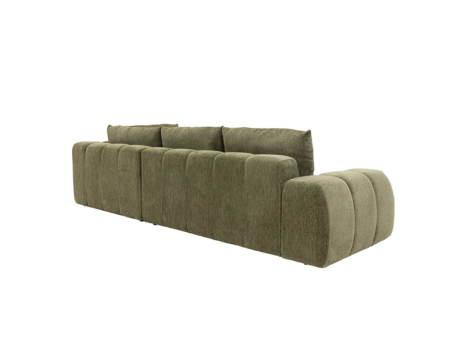 Canapé d'angle nuage 5 places en tissu chenille vert CHESTER